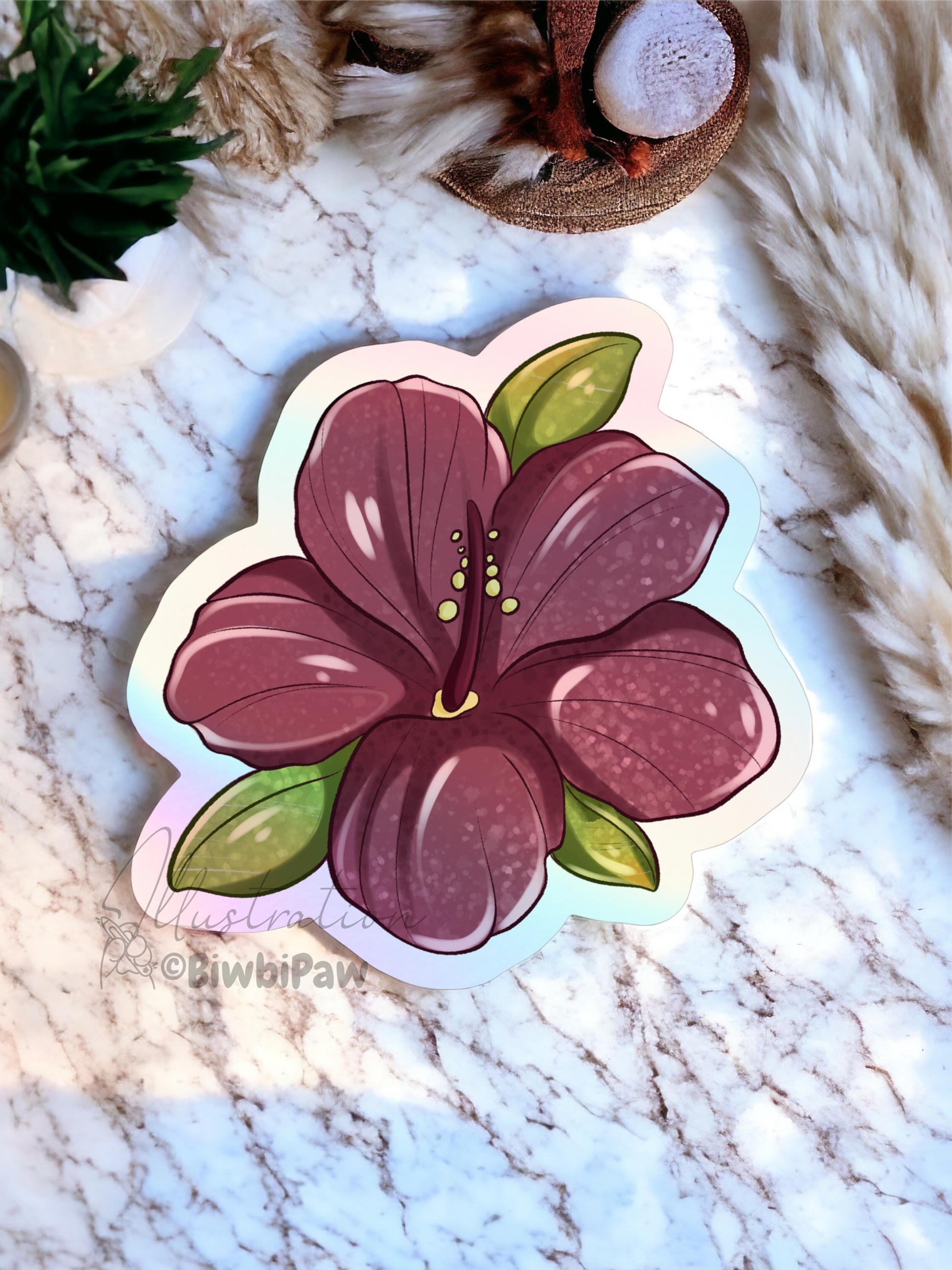 Sticker fleur holographique – Biwbi Paw