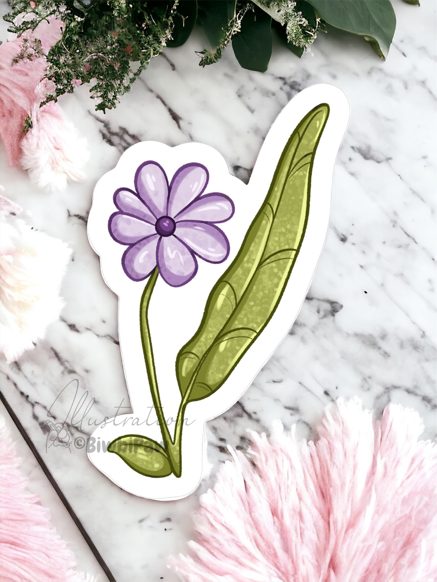 Sticker fleurs violette