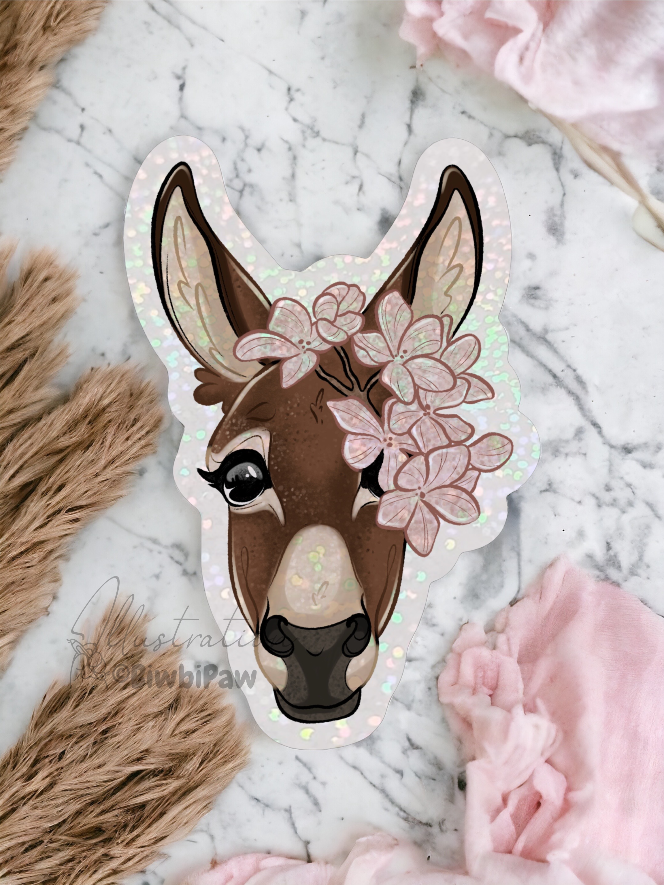 Sticker fleur de cerisier holographique – Biwbi Paw